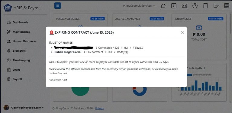 | Automated Employee Contract Monitoring