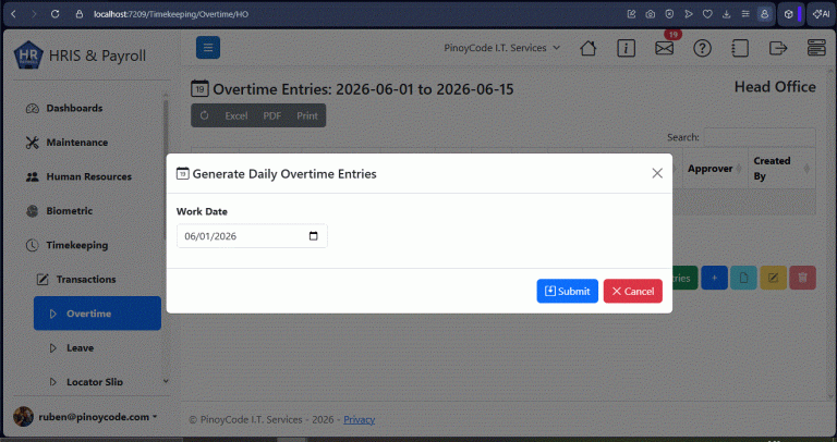 API-Driven Overtime Automation Powered by Clean Architecture