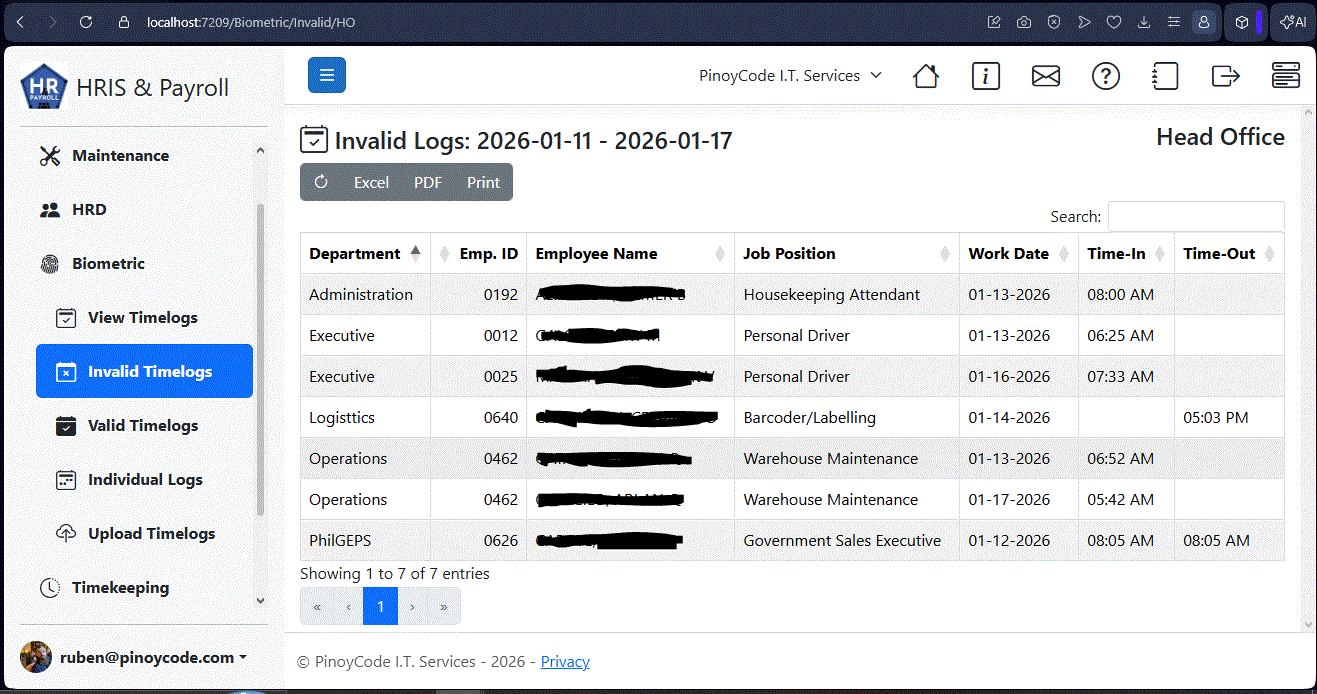 Generate Invalid Logs